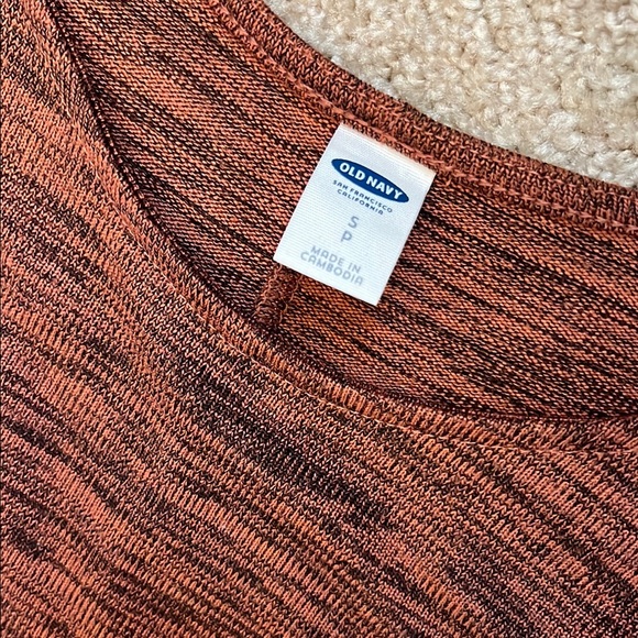 Old Navy Space Dye Swing Dress Heathered Rust Oversized Long Sleeve Size Small - Picture 7 of 10